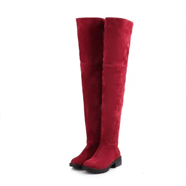 Adidas Cloudfoam Racer Slip On Shoes Women's Casual Suede Over-the-Knee Boots 39231538S