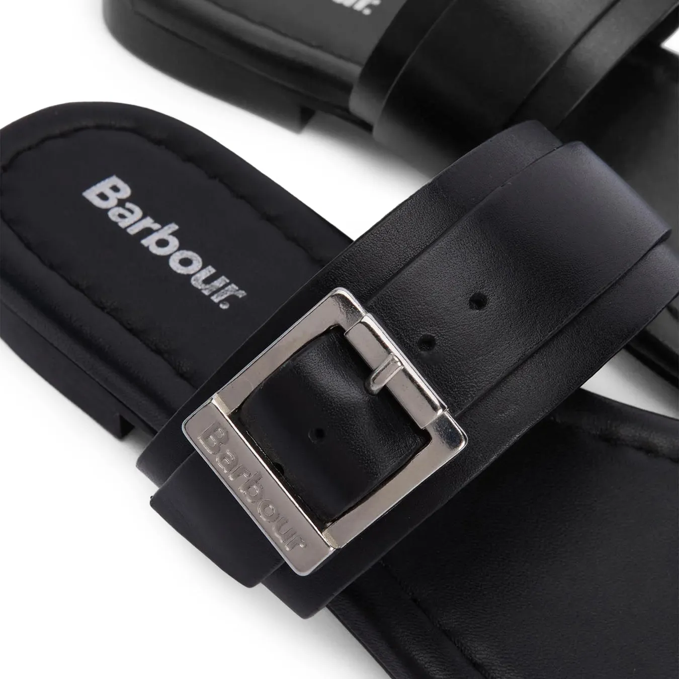 Soft cushion Modern Steps Barbour Womens Louise Flat Sandal Black