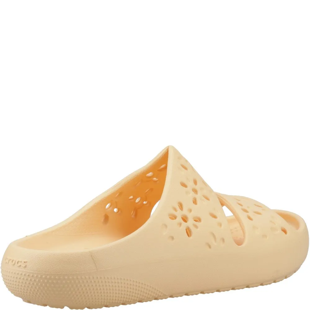 Orange Fun Street Walk Crocs Unisex Classic Floral Cut Out Sandal