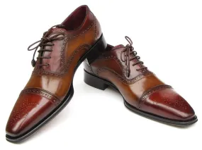 Paul Parkman Captoe Oxfords Camel Red - 024-CML-BRD Best Dress Shoes For Morton's Neuroma