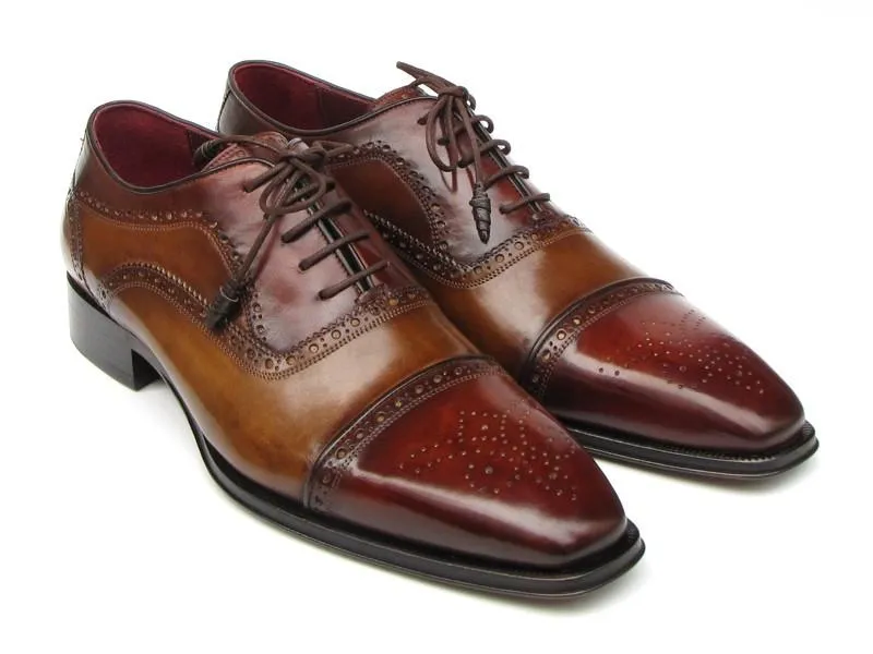 Paul Parkman Captoe Oxfords Camel Red - 024-CML-BRD Ways To Lace Dress Shoes