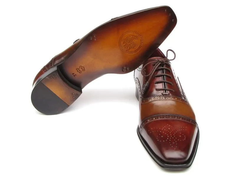 Paul Parkman Captoe Oxfords Camel Red - 024-CML-BRD Dress Court Shoes