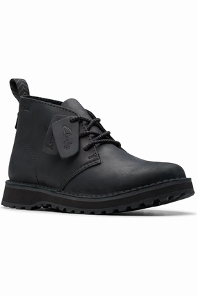 Clarks Solsbury DB in Black Leather linen fresh Team Glow