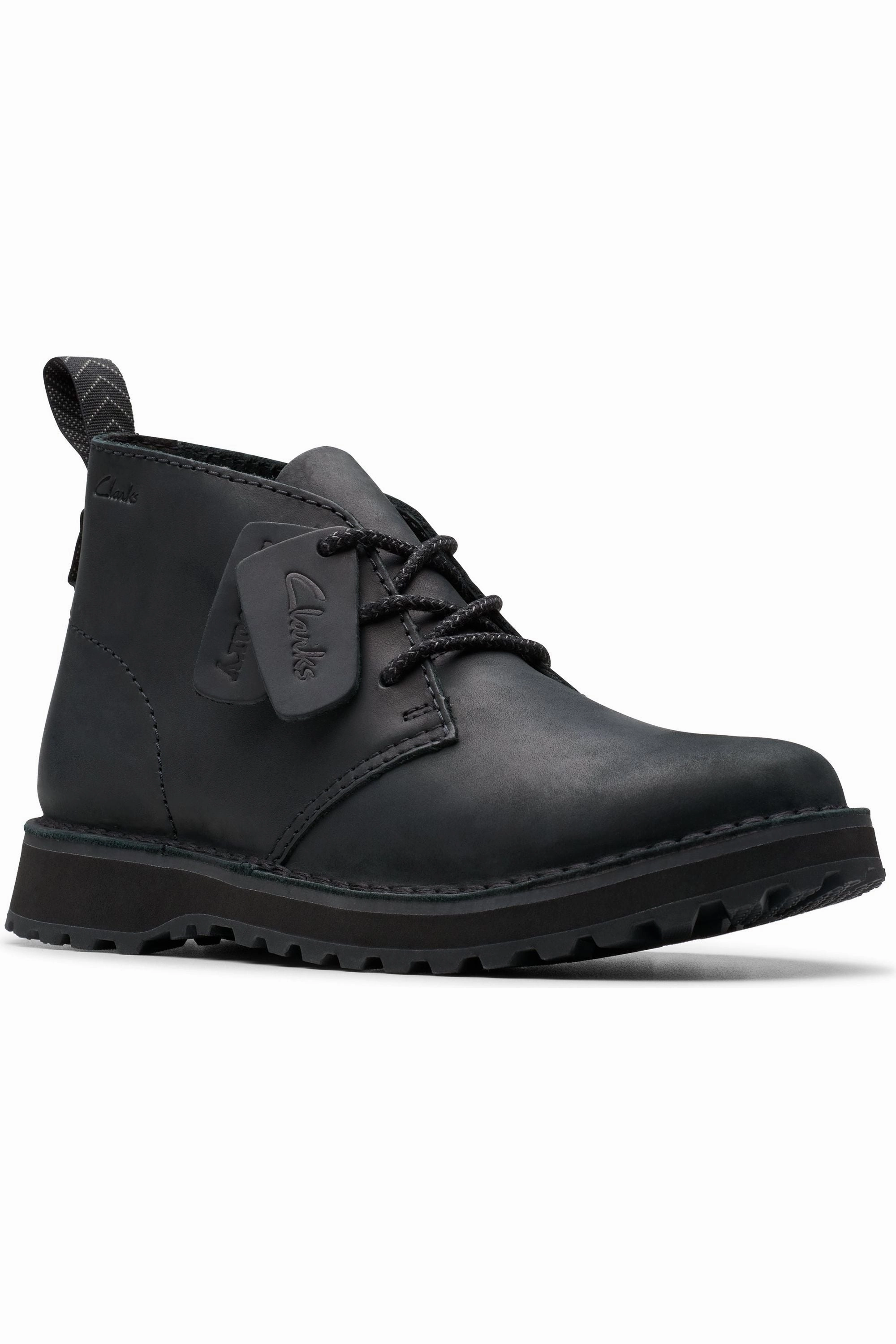 Clarks Solsbury DB in Black Leather Adjustable Straps