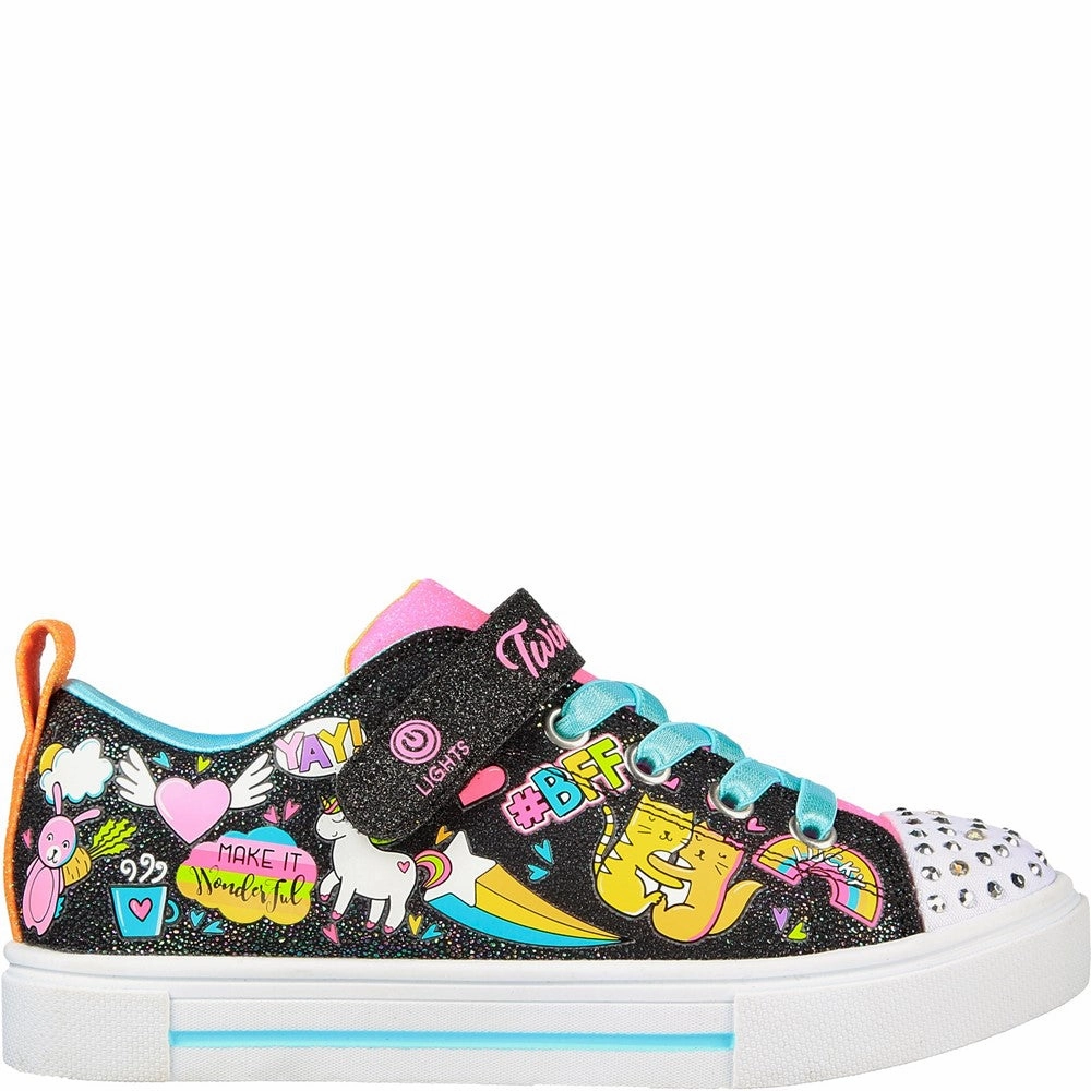 Skechers Twinkle Sparks Bff Magic Trainers Round Toe Hop Hike