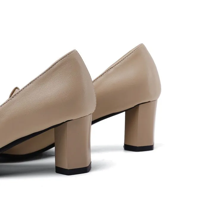 Women's Pointed Toe Buckle High Heel Chunky Pumps Giant High Heel Shoe