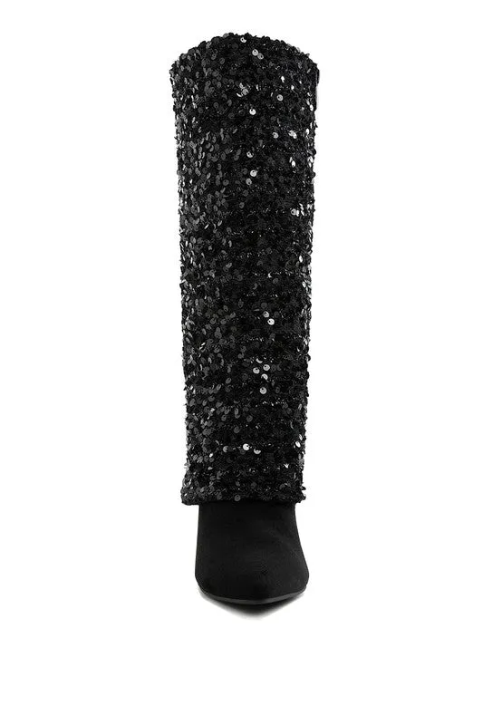 Sin City Sequinned Fold-Over Calf Boots Adidas Cleat Shoes