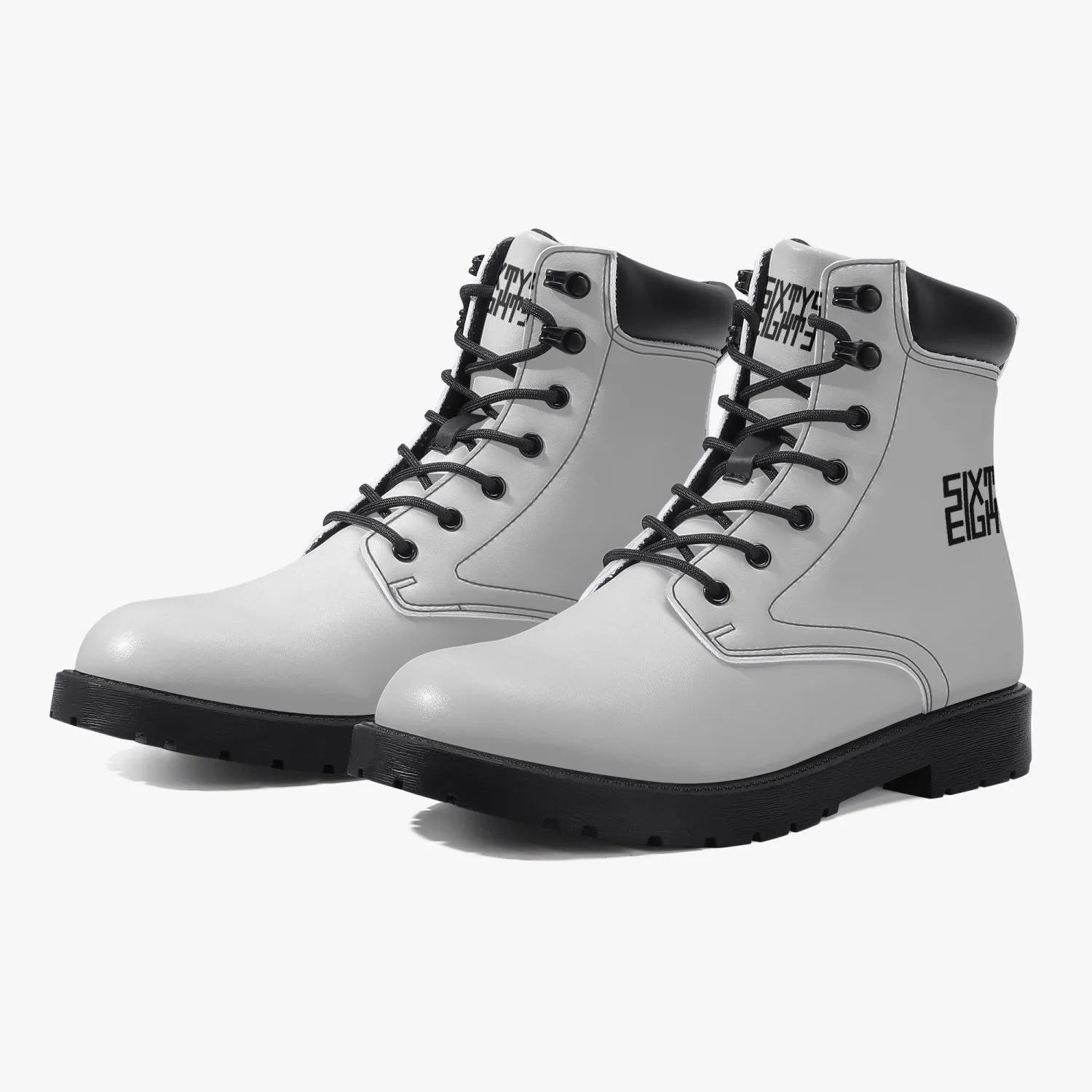 Sixty Eight 93 Logo Black White Leather Boots Adidas Hiking Shoe Reddit