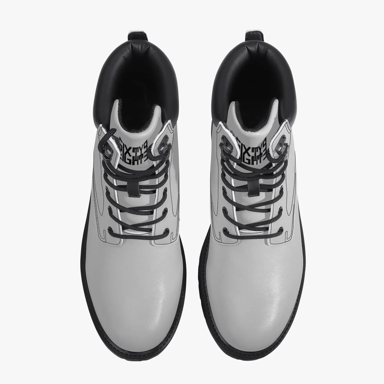 Sixty Eight 93 Logo Black White Leather Boots Low Cut Shoes Adidas