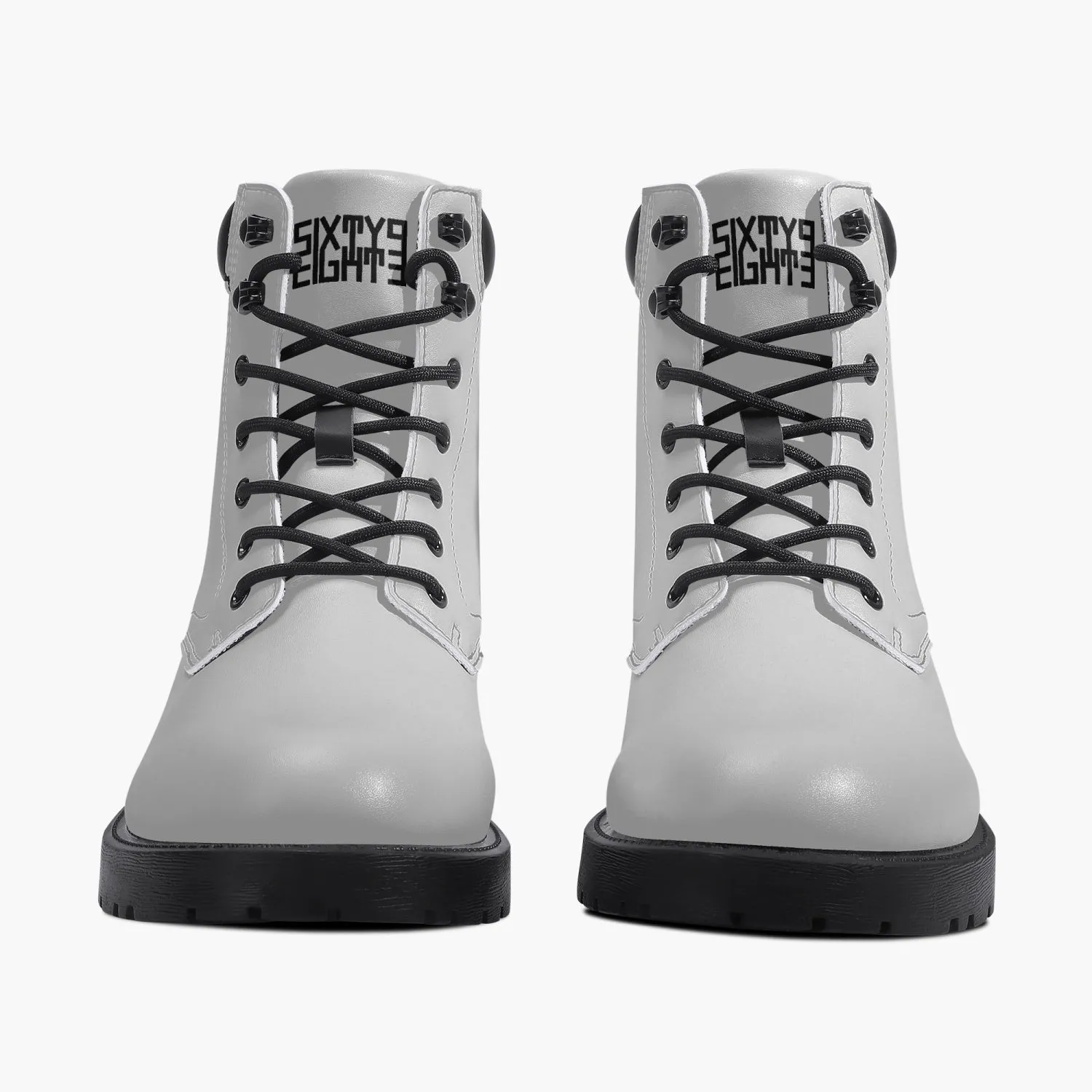 Sixty Eight 93 Logo Black White Leather Boots Adidas Kaptir Running Shoes