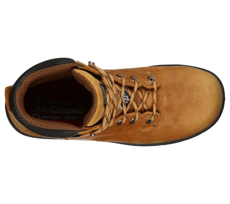 SKECHERS Men's Work: Argum - Alkova Steel Toe Waterproof 1 1/4 Inch Heel 200041 Best Work Boot Inserts