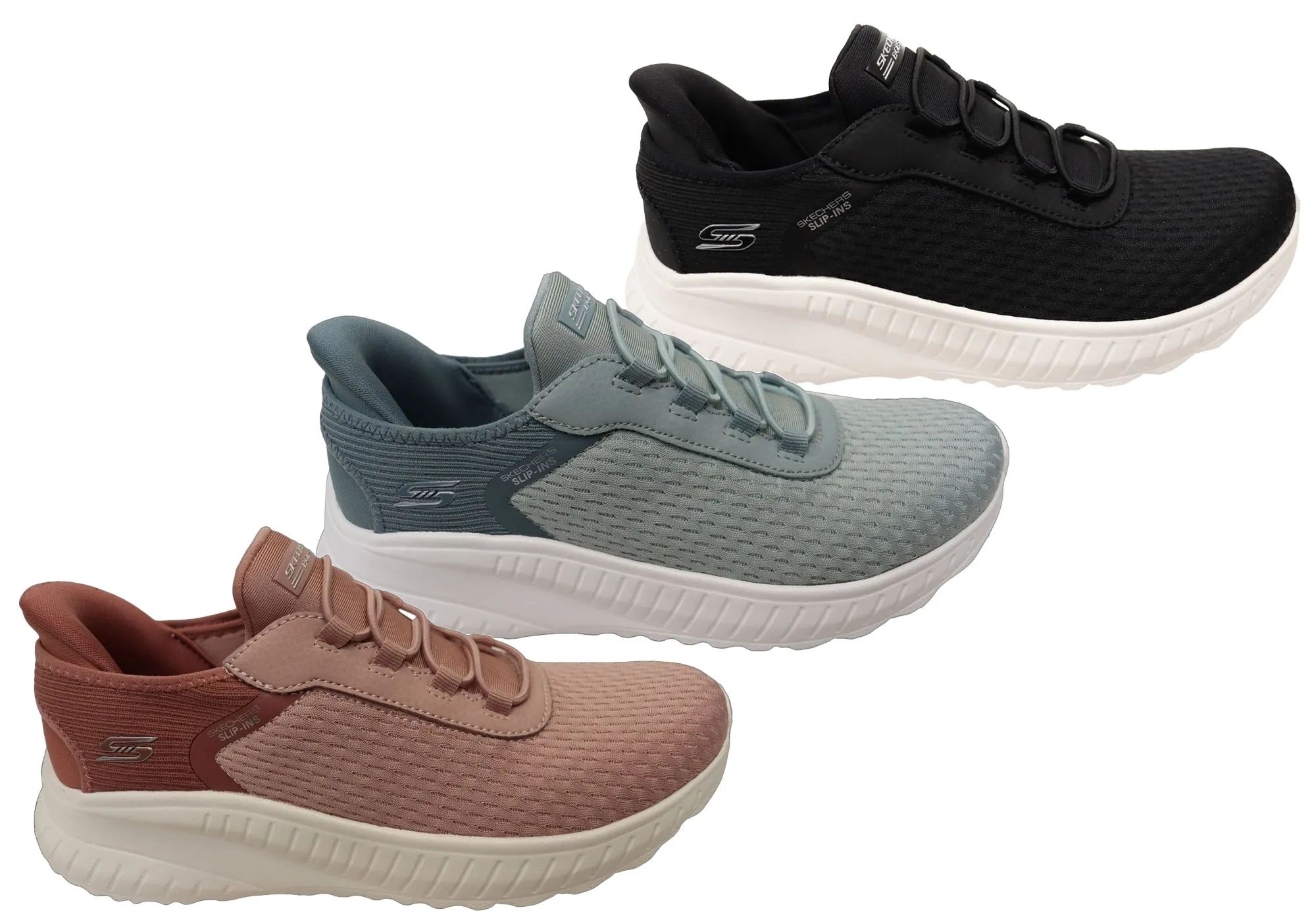 Skechers Womens Slip Ins Bobs Sport Chaos Comfortable Shoes Adidas Gum Sole Shoes