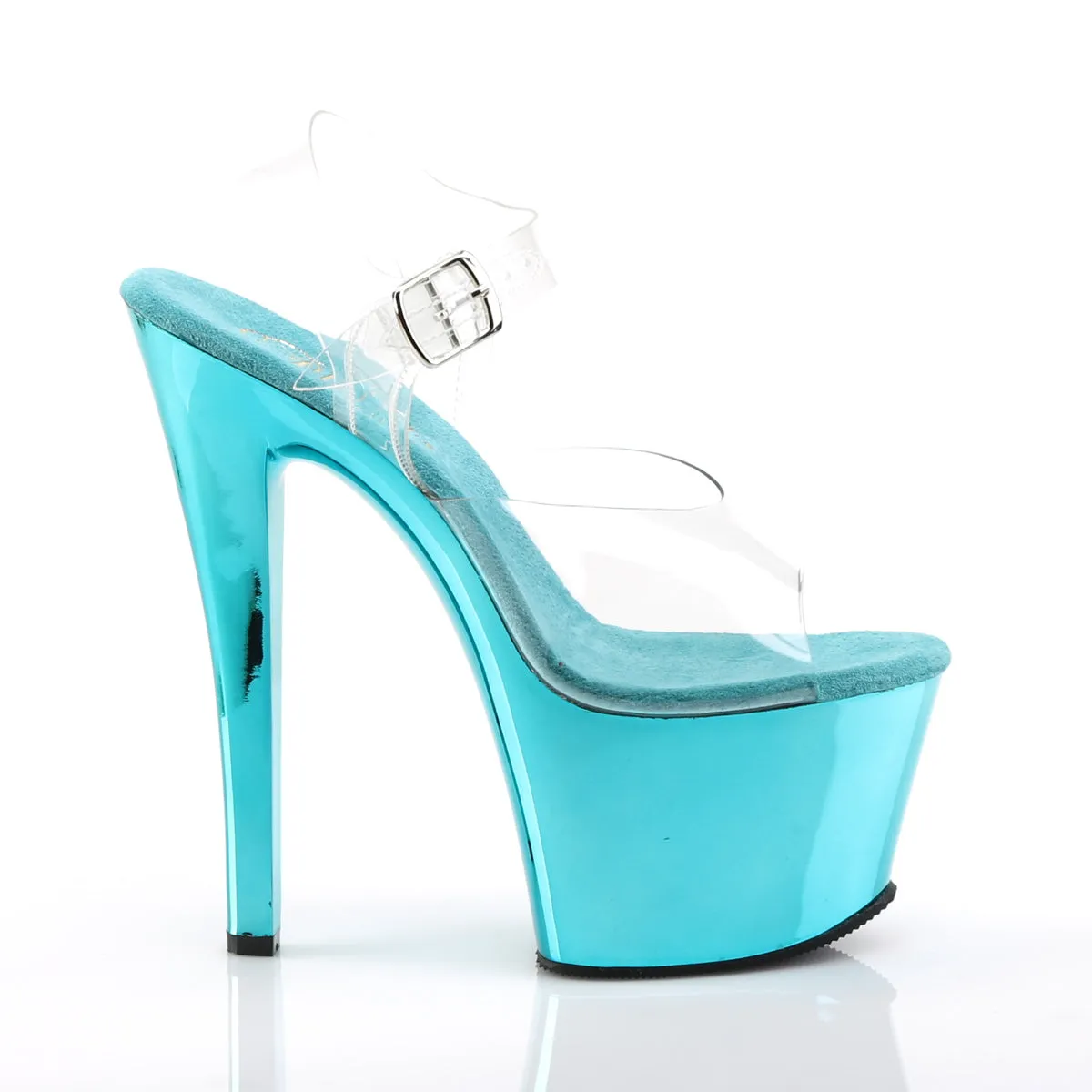 SKY-308 Pleaser Clear/Turquoise Chrome Sexy Platform Shoes (Pole Dancing Heels) Asics Women Tennis Shoe