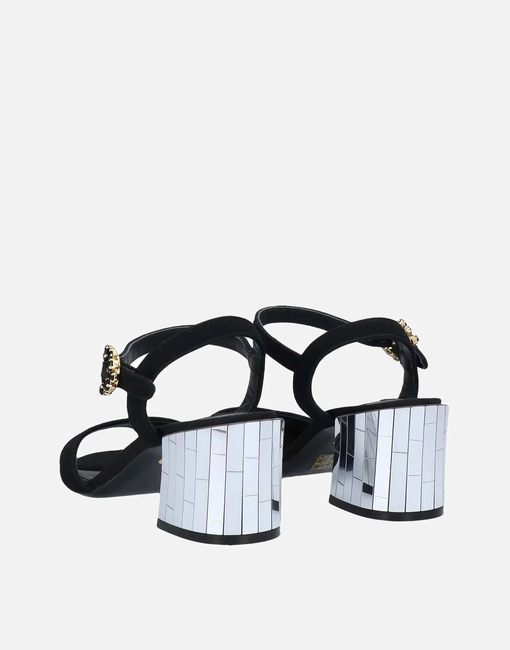 Crystal Embellished Two-Tone Ankle Strap Sandals Light Brown Sandals