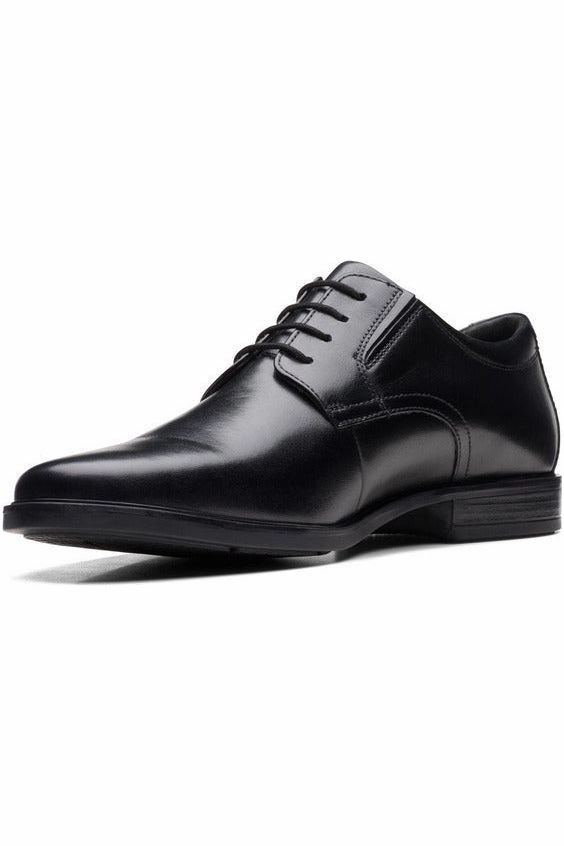 Slim Tip Form Shade Clarks Howard Walk black leather extra wide fit