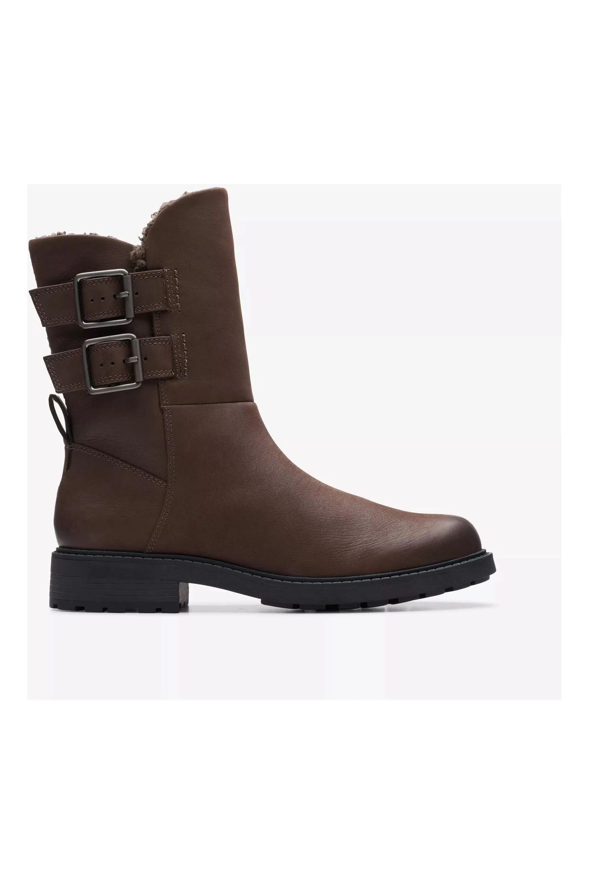 Clarks Orinoco2 Buckle in Dark Brown Leather insulated