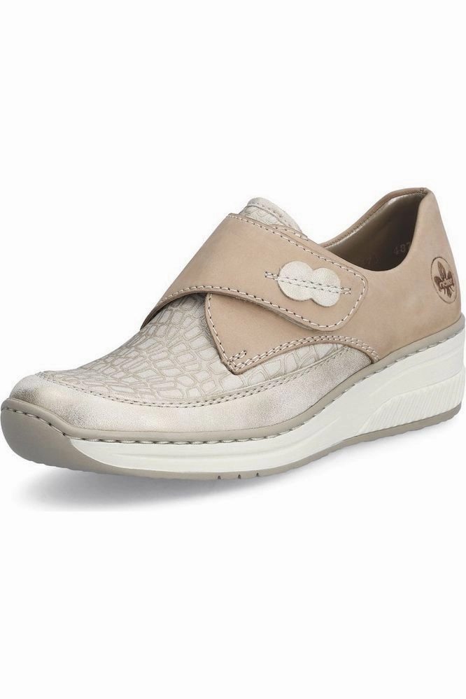 Rieker ladies Velcro shoe 487C0-60 in beige Lace Up
