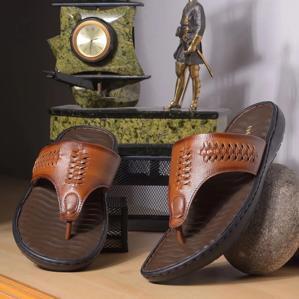 Cupid Slide Healers Casual Tan Slipper For Men MSL-4 By Liberty