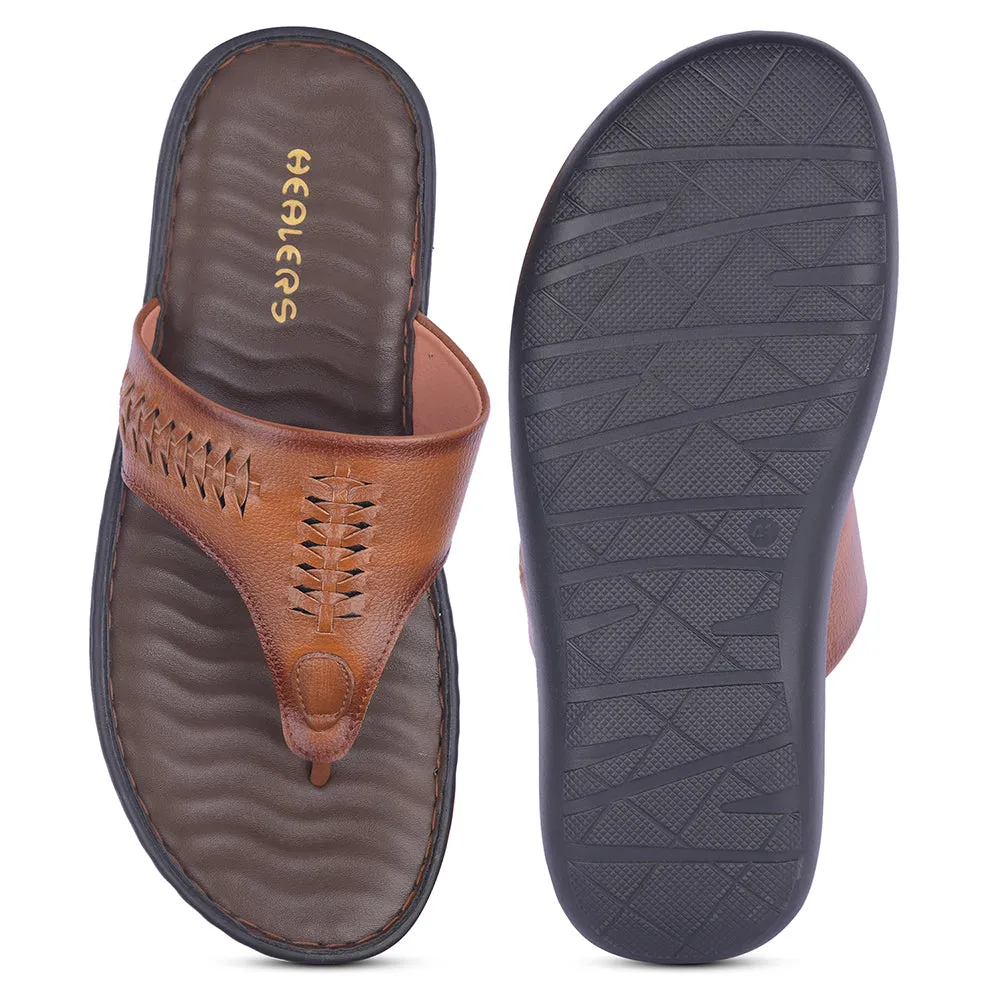 On Sale Slides Healers Casual Tan Slipper For Men MSL-4 By Liberty