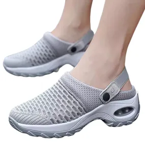 Breathable Mesh Clogs Silver Wedding Slippers