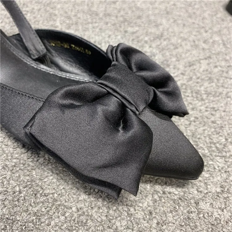 Chicmy Summer Flat Slippers Outdoor Female Beach Slides Silk Bow Pointed Toe Women Sandals Elegant Ladies Shoes Casual Flip Flops Slides Shoes