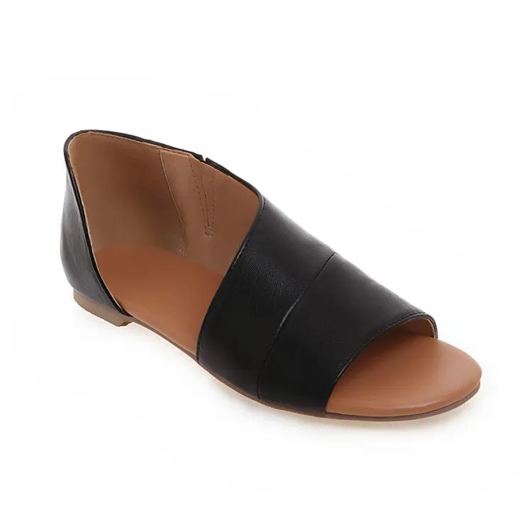 Women's Round Toe Open Toe Stitch Flat Sandals Athletic Shoe Inserts For Flat Feet