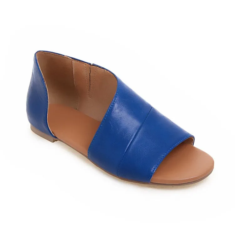 Shoe Inserts Women's Round Toe Open Toe Stitch Flat Sandals