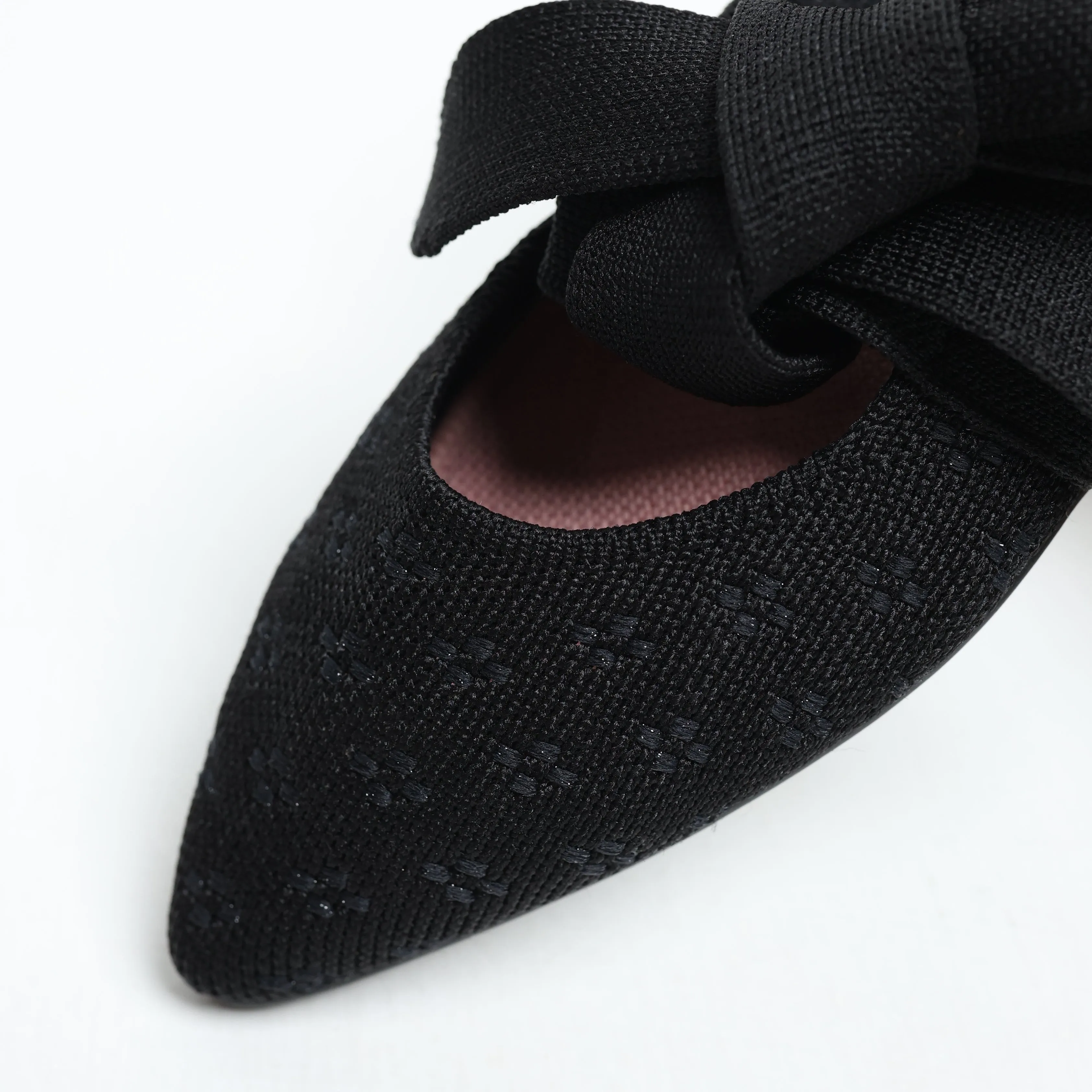 Rothy - Women - The Point Mary Jane Bow -  Black Shimmer Asics High Arch Running Shoes