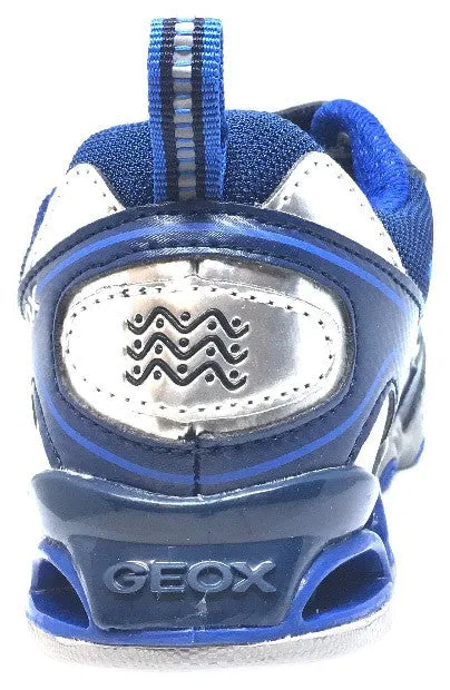 Asics Shoes Duomax Geox Boy's Tornado Navy & Royal Blue Double Hook and Loop Strap Sneaker
