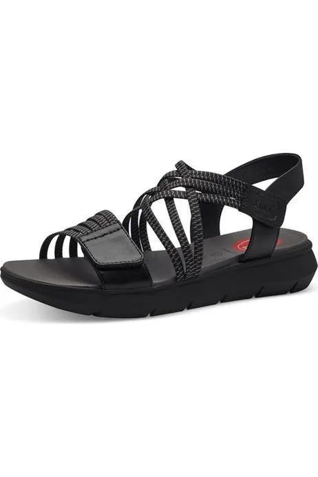 Jana 28766 Black Adjustable Walking Shoes