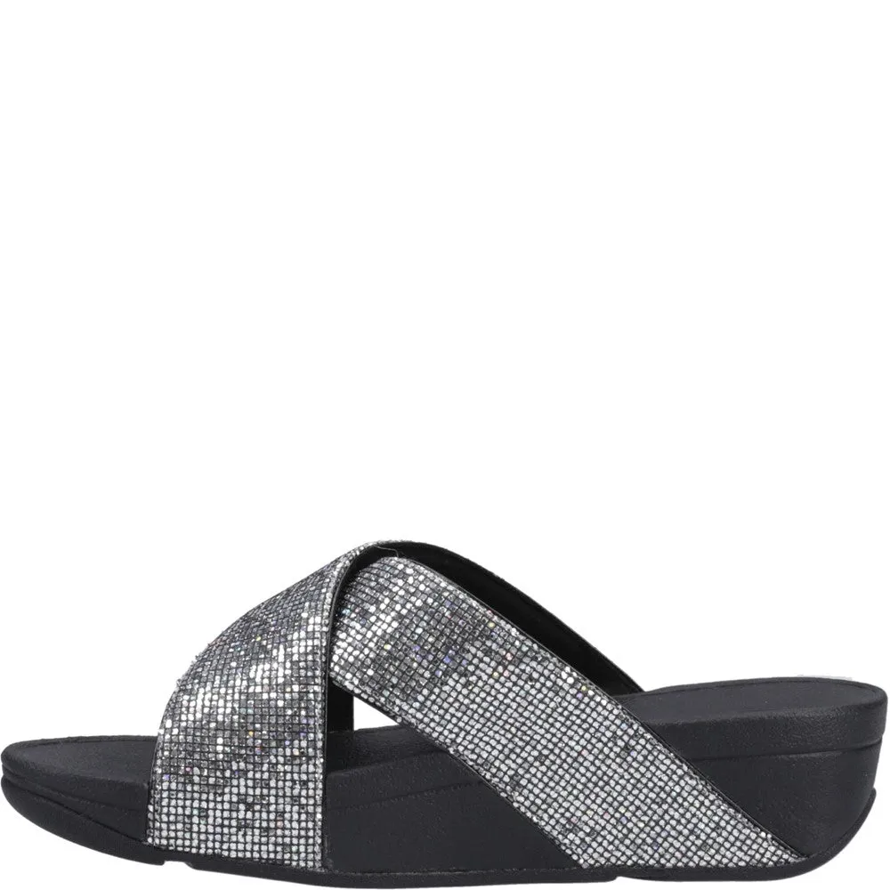 Fitflop Lulu Glitterball Cross Slides Pool Wear Sunday Best
