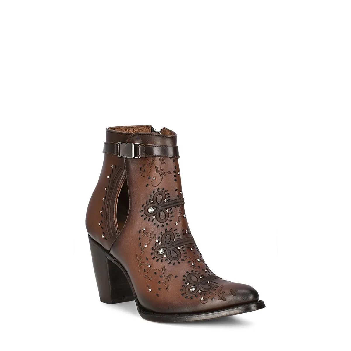 3F92RS - Cuadra brown western cowgirl cowhide leather ankle boots for women Marc Nolan Boots