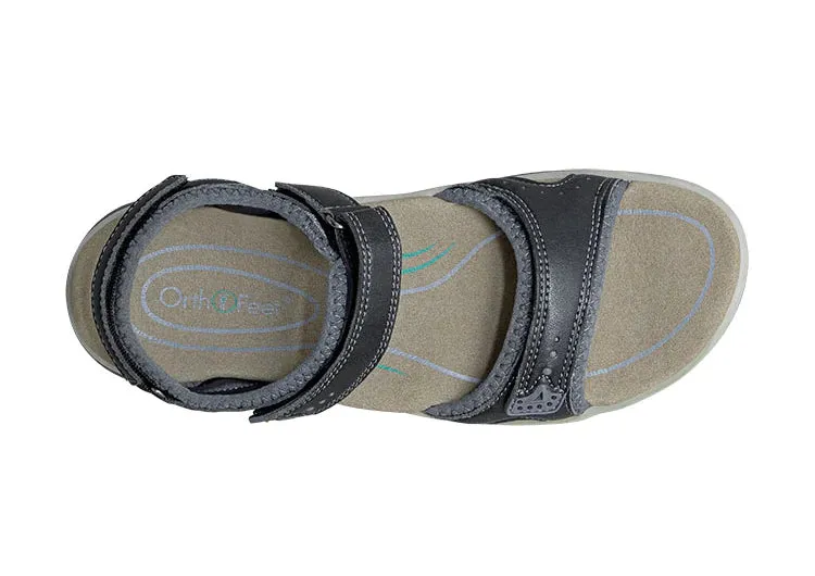 Orthofeet Women Malibu Two Way Strap - Black Fluffy Bridal Slippers