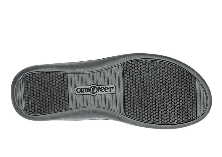 Cute Christmas Slippers Orthofeet Women Malibu Two Way Strap - Black