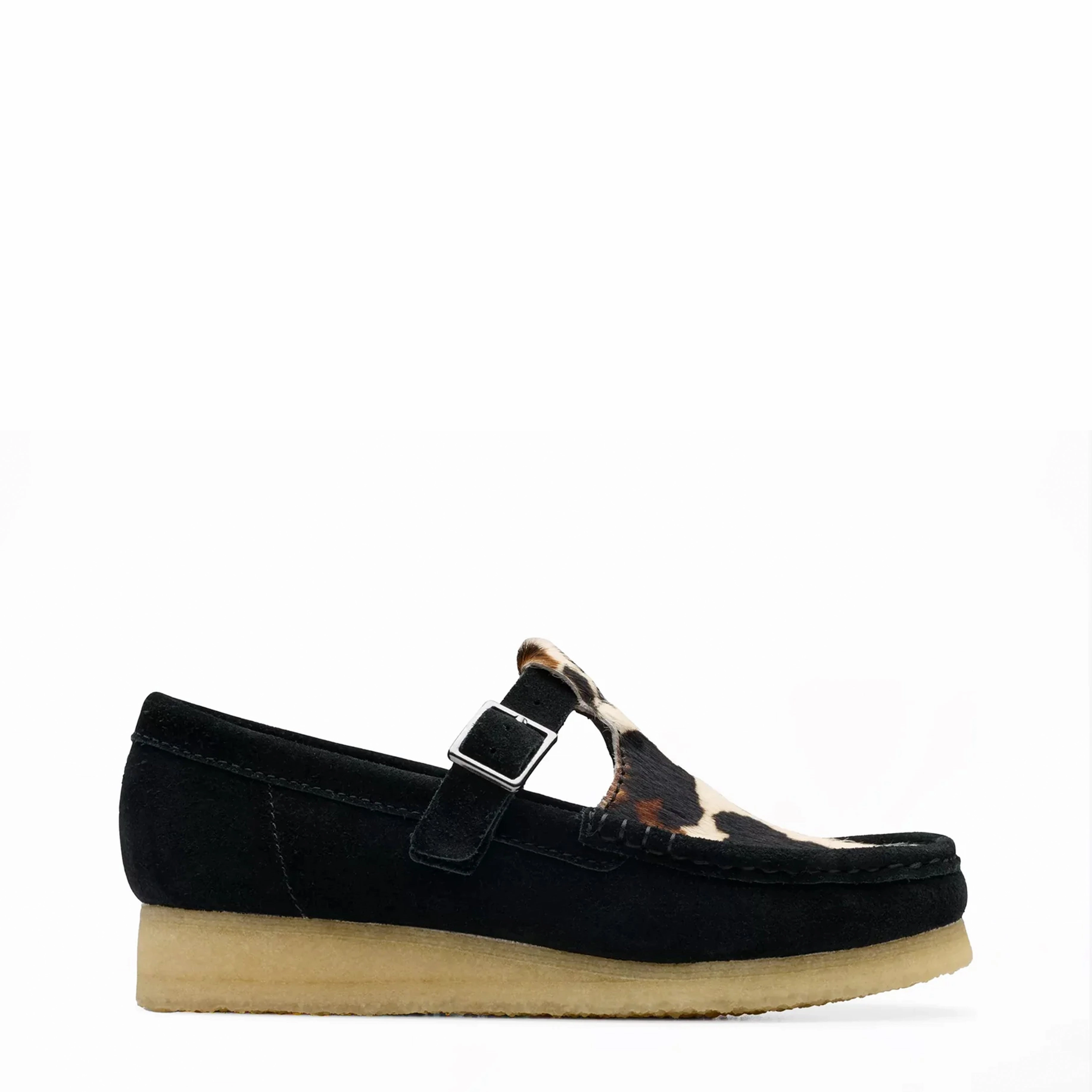 Model Mode Flexible Upper Clarks Originals Womens Wallabee T Bar Black Interest