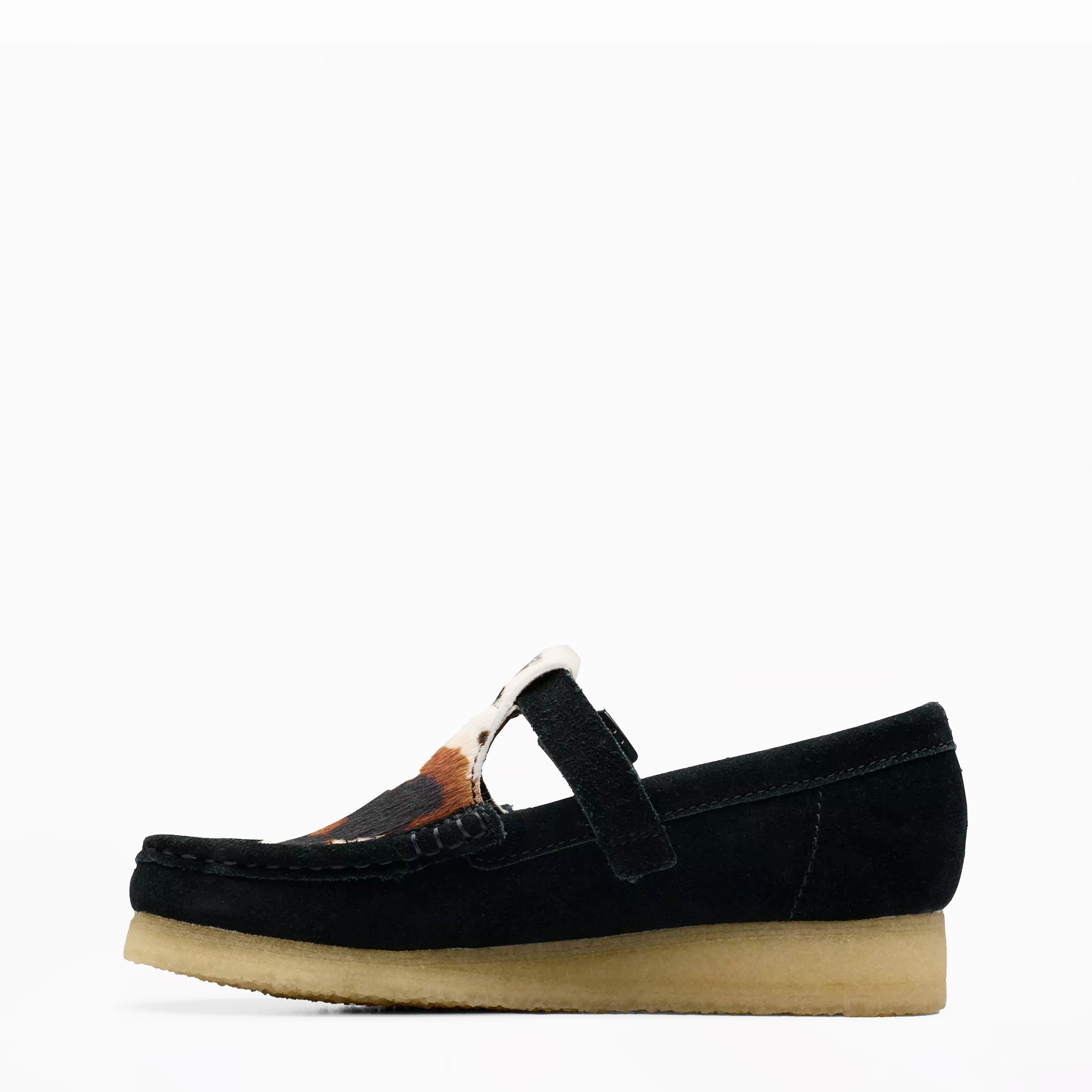 Clarks Originals Womens Wallabee T Bar Black Interest Photo Glow