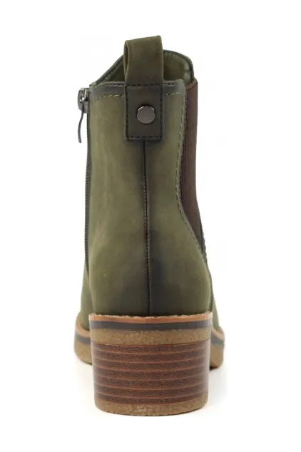 Lunar Tonia Green Ankle Boot GLC002 Leather