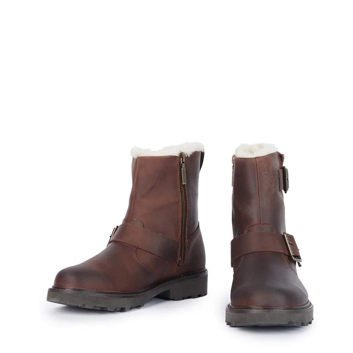 Outdoor Daily Barbour Womens Derwent Biker Boots Brown