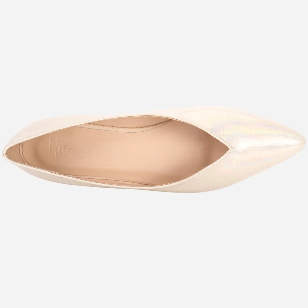 Crochet Flats Shoes Women's "GLIZ" Pointed Toe Decorated Flat Pumps