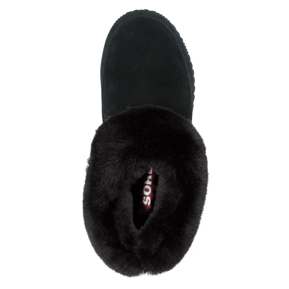 Suede Slippers Sorel Coffee Run Slipper Black/Sea Salt (Women's)