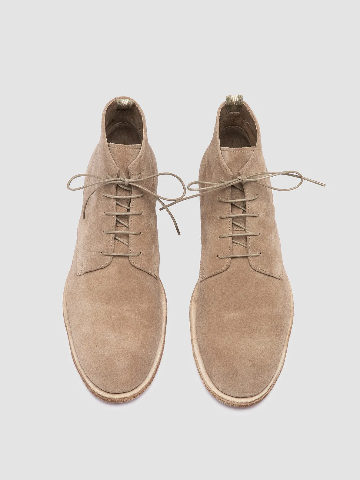 Toe Work Boots SOUND 003 - Taupe Suede Lace-up Boots
