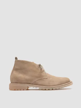 SPECTACULAR 013 - Beige Suede Chukka Boots Wood Heel Boots