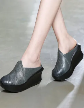 Spring Summer Non-Slip High Heels Wedge Slippers Mukluks Slippers