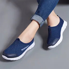 Spring Summer Women Sneakers Breathable Mesh Light Flat Loafers Casual Shoes Women Fashion Outdoor Walking Shoes Plus Size 35-43 Wedding Shoes Ballerina Flats