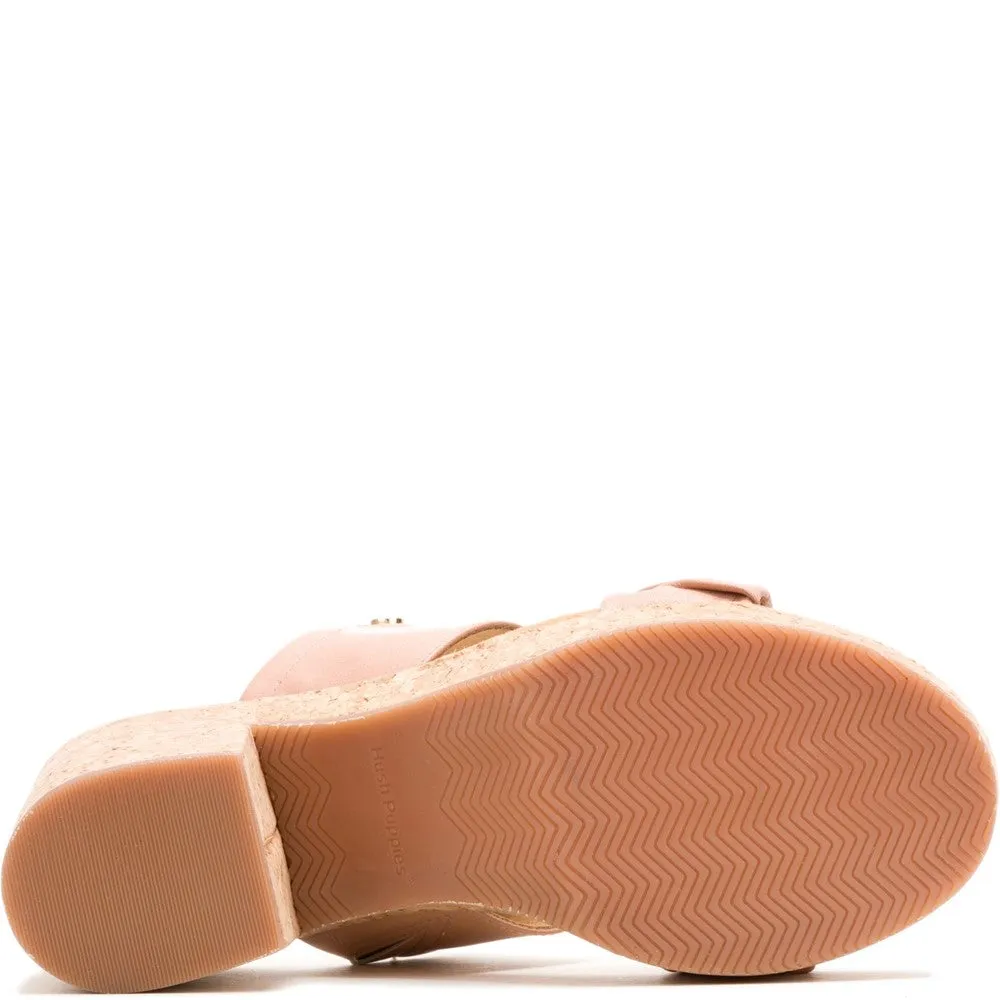 Hush Puppies Poppy Ruched Slide Chic Vacation Flats Shiny Gem