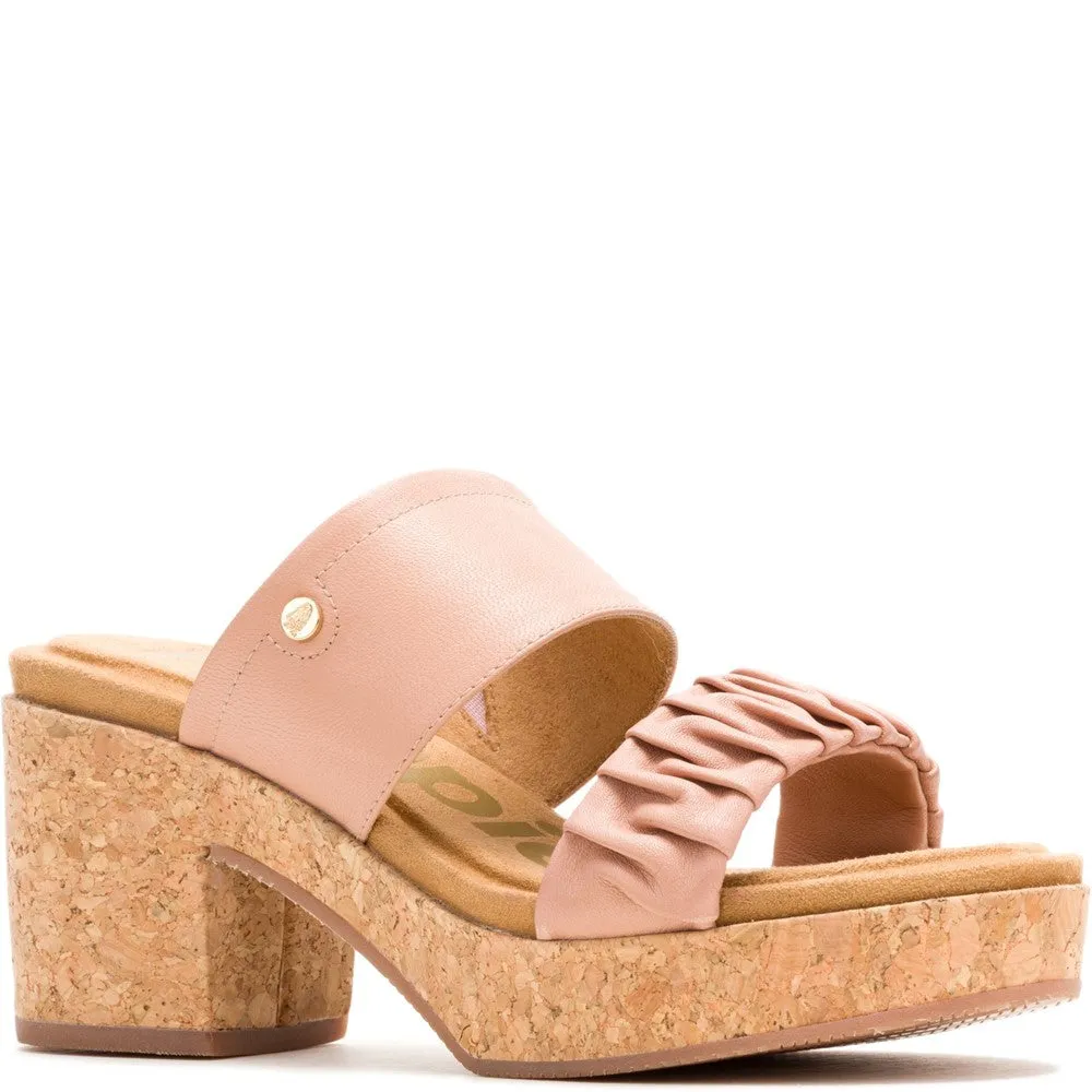 Hush Puppies Poppy Ruched Slide Flat Heel Closed back