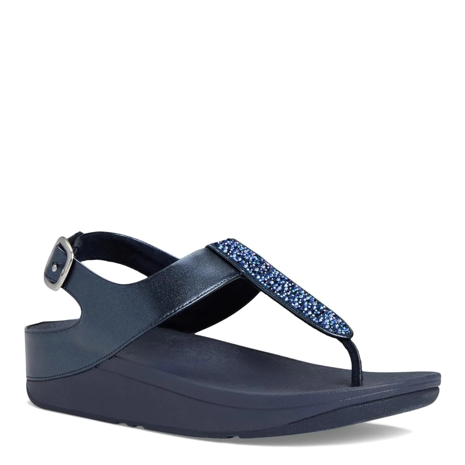 Women's FitFlop, Fino Crystal Backstrap Toe-Post Sandal Quick Outing Balanced feel