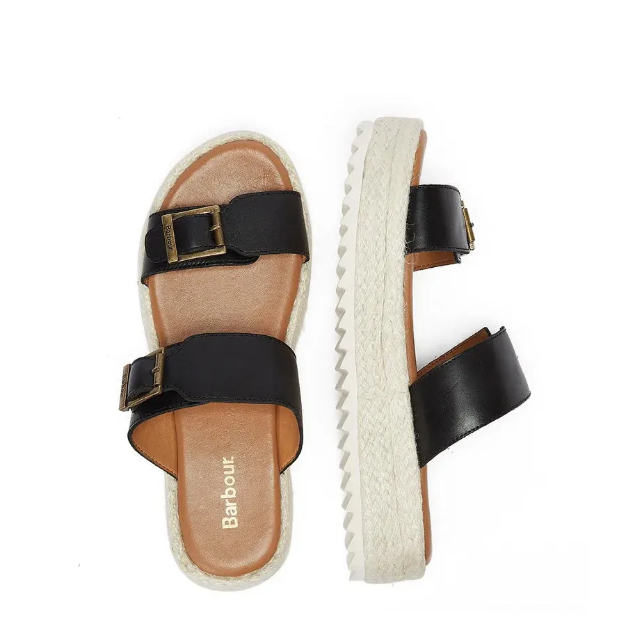 Barbour Womens Amelda Sandal Black Slip Guard