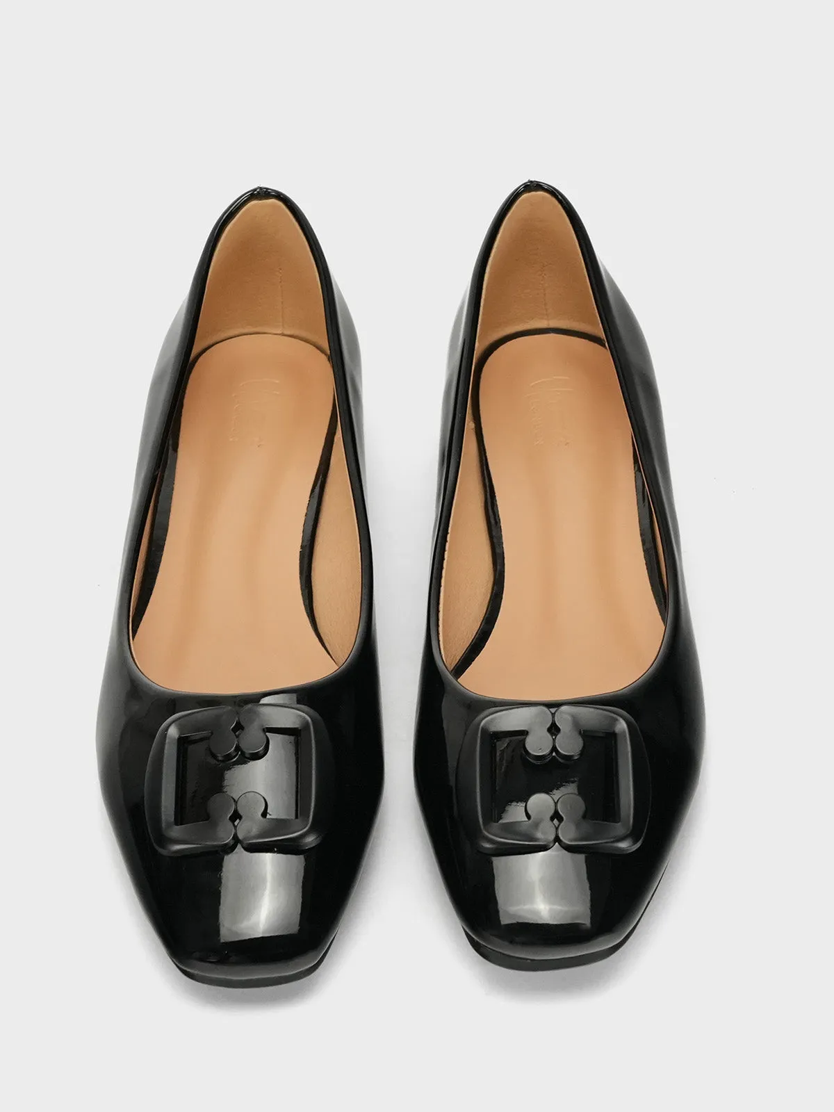 Women's "FIORELLO" Casual Patent Pumps Flat Rubber Sole Shoes