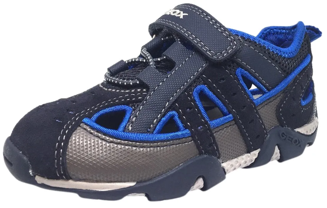 Geox Boy's Aragon Navy & Royal Blue Single Hook and Loop Strap Closed Toe with Bumper and Elastic Lace Sandal Asics Magic Speed 2 Shoes